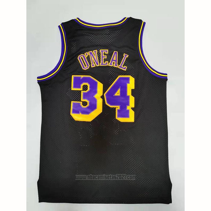 Camiseta Los Angeles Lakers Shaquille O'neal #34 Mitchell & Ness 1996-97 Negro